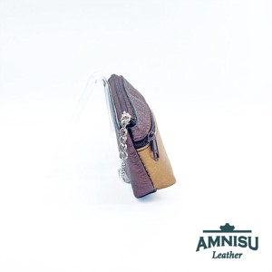 Sötétbarna - sötét arany kettő cipzáras kulcstartó B9001 - táska & tok - kulcstartó & táskadísz - kulcstartó - Meska.hu