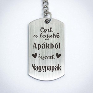 Apákból lesznek Nagypapák acél medálos kulcstartó - táska & tok - kulcstartó & táskadísz - kulcstartó - Meska.hu