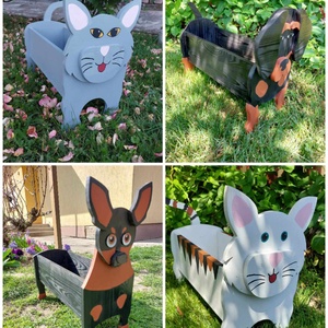 Állatos virágláda - Meska.hu