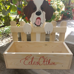 Kutyás welcome virágláda , Otthon & Életmód, Ház & Kert, Virágláda, balkonláda, Famegmunkálás, MESKA