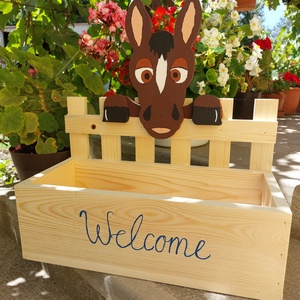 Állatos welcome virágláda  - otthon & életmód - ház & kert - virágláda, balkonláda - Meska.hu