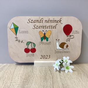 Óvónéniknek , dadusoknak ballagási ajándék óvoda, bölcsöde, Otthon & Életmód, Babaszoba, gyerekszoba, Gyerek névtábla, Famegmunkálás, Gravírozás, pirográfia, MESKA