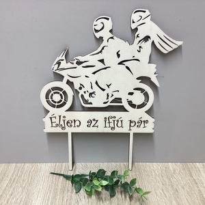 Motoros tortadísz - esküvő - dekoráció - sütidísz - Meska.hu