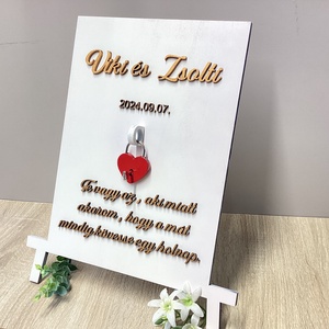 Lakatceremónia+szív lakat, Esküvő, Emlék & Ajándék, Nászajándék, Ceremónia szett, Famegmunkálás, Gravírozás, pirográfia, MESKA