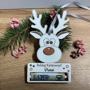 Karácsonyi Pénzátadó és karácsonyfa dísz RUDOLF - Meska.hu