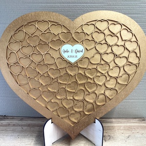 Vendégkönyv Nagy Szív alakú (53 x 46 cm ) - esküvő - emlék & ajándék - vendégkönyv - Meska.hu