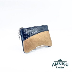 Fekete lakk kígyómintás - sötét arany ívelt egy cipzáras kulcstartó C8023 - Meska.hu