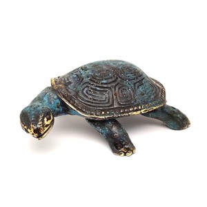 Réz figura teknős kék arany 4x11cm, Otthon & Életmód, Dekoráció, Dísztárgy, , MESKA