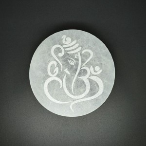 Szelenit korong Ganesha 10cm, Kellékek & szerszámok, Ásvány alapanyag, Szelenit korong, , MESKA