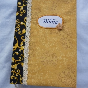 Bibliaborító - okkersárga, Otthon & Lakás, Vallás, Házi áldás, Varrás, Meska