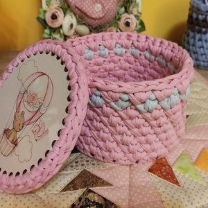 Horgolt tároló, Baba - mama, Babaszoba dekoráció, Horgolás, MESKA