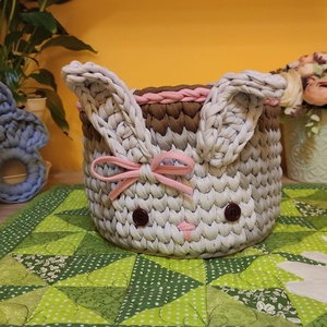 Nyuszis tároló - otthon & életmód - babaszoba, gyerekszoba - Meska.hu