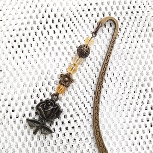 Könyvjelző, citrin ásványgyöngyökkel - könyv & zene - könyvjelző - Meska.hu