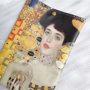 Textilbőr könyvtok, Klimt, Adele portréjával - könyv & zene - könyvtok - Meska.hu