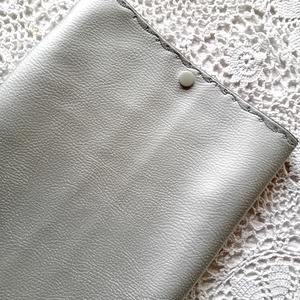 Ezüst színű textilbőr könyvtok, tablet vagy e-book tok, Könyv & Zene, Könyvtok, Varrás, MESKA