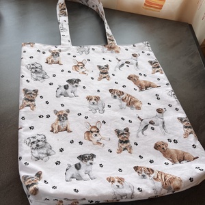 Kutyás vászontáska - táska & tok - bevásárlás & shopper táska - kenyeres zsák - Meska.hu