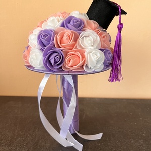 Ballagási habrózsa csokor kalappal � egyedi ajándék, Otthon & Életmód, Virágdekoráció, Virágok, Virágcsokor, , MESKA