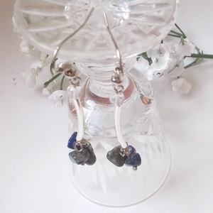 Lapis lazuli fülbevaló - ékszer - fülbevaló - lógó fülbevaló - Meska.hu