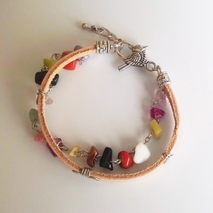 Natúr marhabőr és ásvány karkötő -  - Meska.hu