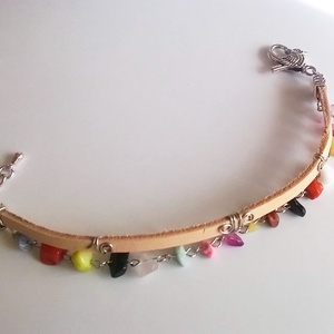 Natúr marhabőr és ásvány karkötő -  - Meska.hu