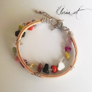 Natúr marhabőr és ásvány karkötő -  - Meska.hu