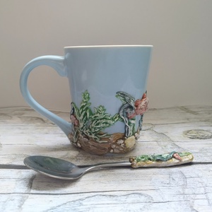 Mint hal a vízben, kiskanál és bögre kedves halakkal - diy (csináld magad) - szabásminta, útmutató - Meska.hu