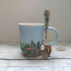 Mint hal a vízben, kiskanál és bögre kedves halakkal - diy (csináld magad) - szabásminta, útmutató - Meska.hu