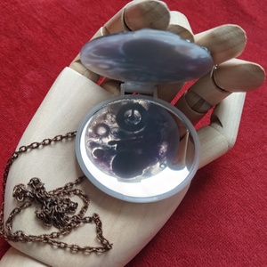 Steampunk zsebtükör nyakláncon - ékszer - nyaklánc - hosszú nyaklánc - Meska.hu