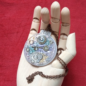 Steampunk zsebtükör nyakláncon, Ékszer, Nyaklánc, Hosszú nyaklánc, Ékszerkészítés, Mindenmás, MESKA