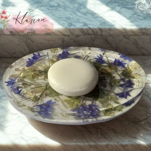 Szappantartó szárított virágokkal, levelekkel gyantába öntve, Otthon & Életmód, Fürdőszoba, Szappantartó, Mindenmás, MESKA