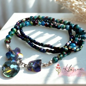 Kristályos ragyogásnyaklánc, Ékszer, Nyaklánc, Gyöngyös nyaklánc, Ékszerkészítés, Gyöngyfűzés, gyöngyhímzés, MESKA