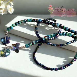 Kristályos ragyogásnyaklánc - ékszer - nyaklánc - gyöngyös nyaklánc - Meska.hu