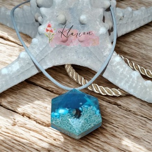 Örök tenger nyaklánc csigás, tengeri csillagos gyanta medállal, Ékszer, Nyaklánc, Medálos nyaklánc, Ékszerkészítés, Mindenmás, MESKA