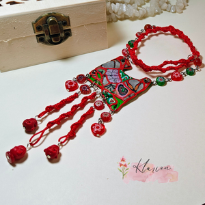 Piros keleti hercegnő nyaklánc - ékszer - nyaklánc - medálos nyaklánc - Meska.hu