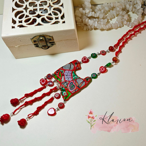 Piros keleti hercegnő nyaklánc - ékszer - nyaklánc - medálos nyaklánc - Meska.hu