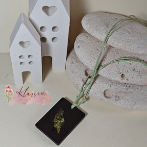 Fa és ásvány medál csúszókötéses nyakláncon - ékszer - nyaklánc - medálos nyaklánc - Meska.hu