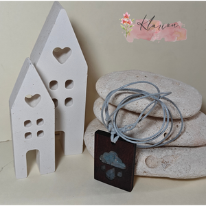 Fa és ásvány medál csúszókötéses nyakláncon - ékszer - nyaklánc - medálos nyaklánc - Meska.hu