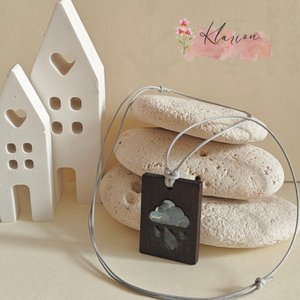 Fa és ásvány medál csúszókötéses nyakláncon - Meska.hu