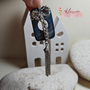 Színjátszó kagyló medál ékszerdróttal, Ékszer, Nyaklánc, Medál, Ékszerkészítés, Gyöngyfűzés, gyöngyhímzés, MESKA