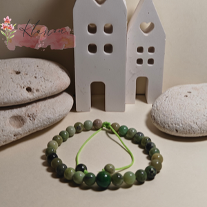 Szerpentin és aventurin ásványgyöngy karkötő - Meska.hu