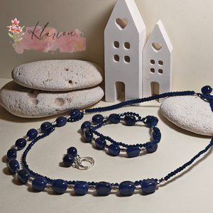 Éjkék hercegnő, zafír drágakő ékszer szett - esküvő - ékszer - ékszerszett - Meska.hu