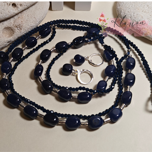 Éjkék hercegnő, zafír drágakő ékszer szett - esküvő - ékszer - ékszerszett - Meska.hu