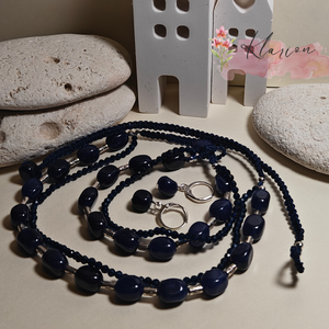 Éjkék hercegnő, zafír drágakő ékszer szett - esküvő - ékszer - ékszerszett - Meska.hu