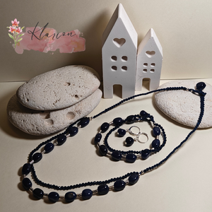 Éjkék hercegnő, zafír drágakő ékszer szett - Meska.hu