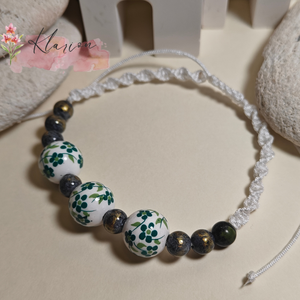 Virágom, porcelán gyöngyös karkötő - Meska.hu