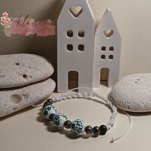 Virágom, porcelán gyöngyös karkötő - ékszer - karkötő - gyöngyös karkötő - Meska.hu