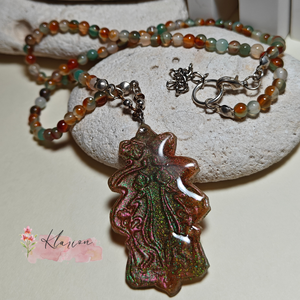 Achát nyakék, Ékszer, Nyaklánc, Gyöngyös nyaklánc, Ékszerkészítés, Gyöngyfűzés, gyöngyhímzés, MESKA