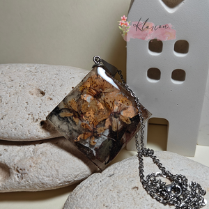 Örök tavasz nemesacél nyaklánc szárított virágos gyanta medállal, Ékszer, Nyaklánc, Medálos nyaklánc, Ékszerkészítés, Mindenmás, MESKA