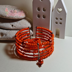 Narancs gyöngy szett - ékszer - ékszerszett - Meska.hu
