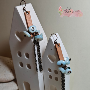 Kagyló, bőr fülbevaló - ékszer - fülbevaló - lógó fülbevaló - Meska.hu